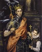 El Greco St Louis,King of France,with a Page Spain oil painting reproduction